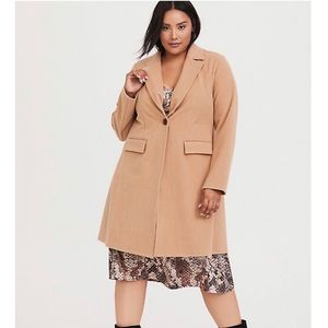 Caramel Brushed Premium Ponte Coat